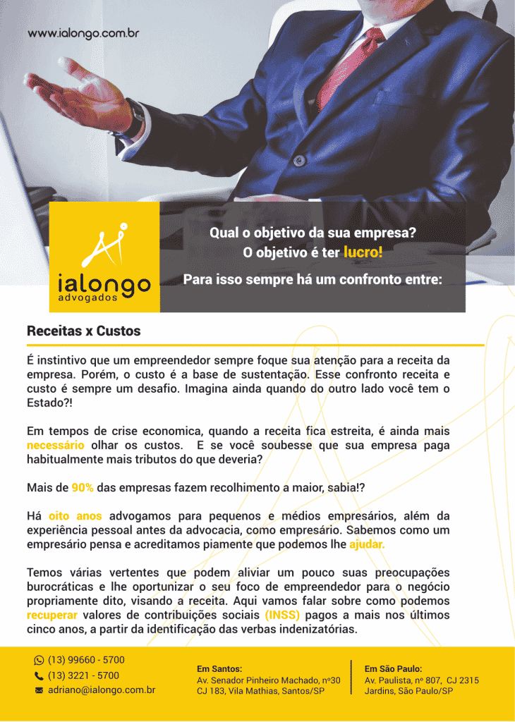 Mais de 90% das empresas brasileiras tem algum crédito tributário a ser recuperado.
